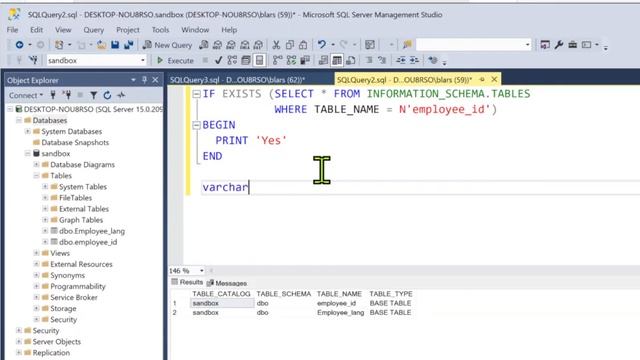 SQL Server - Check to see if a table exists смотреть онлайн