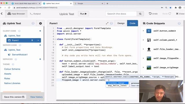 Anvil Uplink tutorial: Process images using your own Python web server code - 2/2 смотреть онлайн