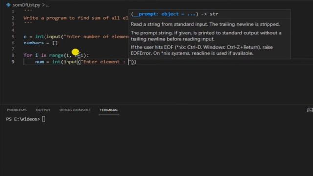 Sum of all list elements in Python смотреть онлайн