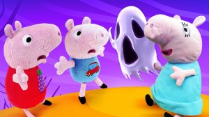 Видео про игрушки Свинка Пеппа на русском языке. Мама свинка в костюме приведения на ХЭЛЛОУИН!