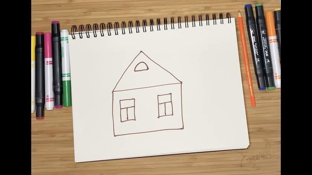 Урок рисования для детей от 3 лет. Рисуем Домик! смотреть онлайн