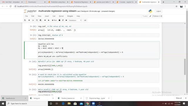 Multivariate linear regression using python (online Classroom recording session) смотреть онлайн