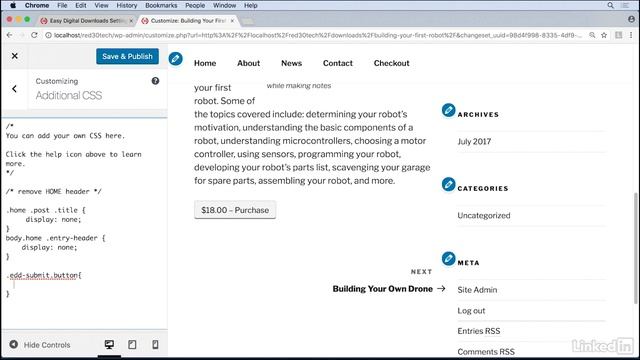 Course WordPress Ecommerce Easy Digital Downloads - 07 Customizing Your Theme: Video 20 смотреть онлайн