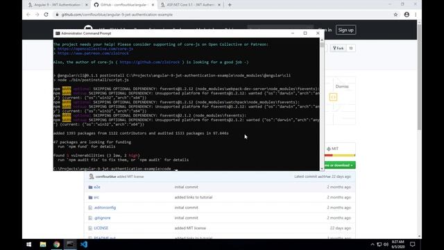 Angular 9 JWT Authentication - Hook up with ASP.NET Core 3.1 смотреть онлайн