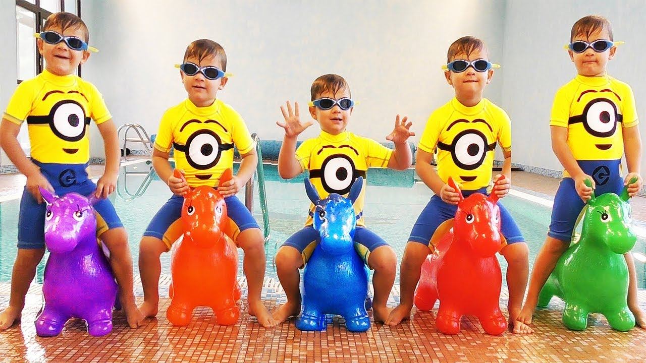 Five little babies jumping on the bed song Bad Baby learn colors with Baby songs for children смотреть онлайн