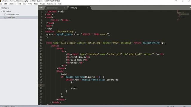 Delete multiple data with checkboxes in PHP Jquery Mysql Part 3-I(Creating Table and Checkbox) смотреть онлайн
