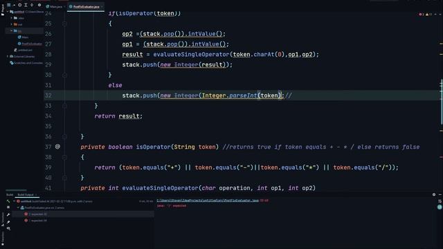 Java Stack Collection - Post Fix Expression Evaluator смотреть онлайн