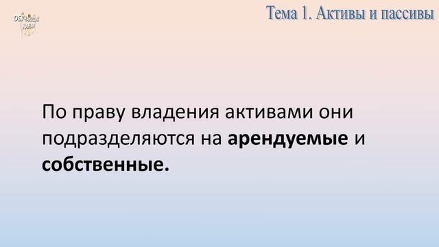 Занятие №1. Понятие активов и пассивов предприятия смотреть онлайн