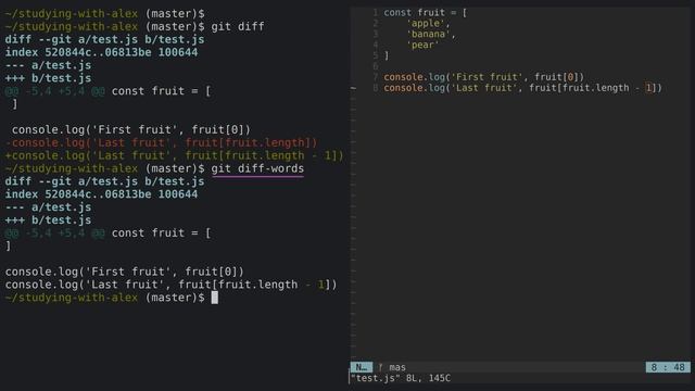 1 minute coding tip: git diff-words to see diffs on a per-word basis instead of per line смотреть онлайн
