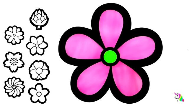 Coloring 8 Flowers | Painting And Drawing