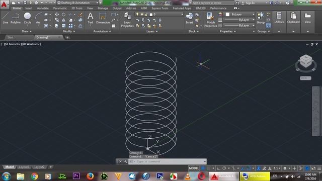 AutoCAD 3D Spring Tutorial, How To Use Command Helix смотреть онлайн