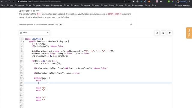 leetcode q65. Valid Number | java смотреть онлайн