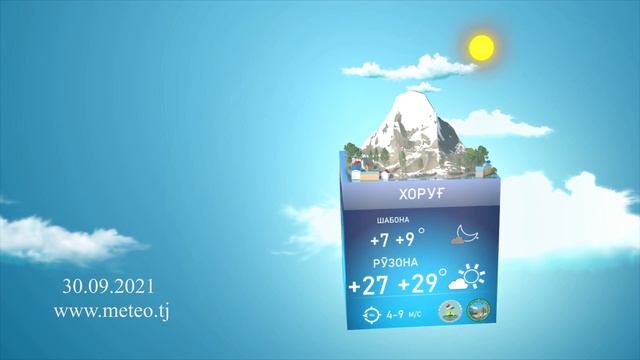 Прогноз погоды 30 Сентябрь 2021 / Душанбе / Таджикистан смотреть онлайн