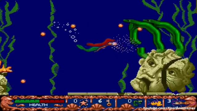 Disney's Ariel The Little Mermaid - All Bosses (Sega Genesis/Mega-Drive) смотреть онлайн