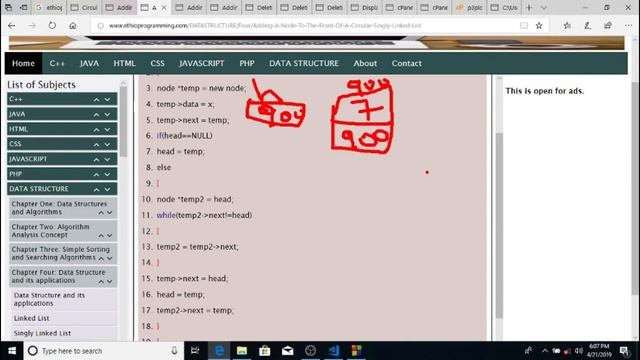 #50 Adding a node to the front of a Circular Singly linked list Tutorial in Amharic | በአማርኛ смотреть онлайн