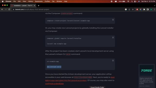 First Laravel project using PHP on MacOS | Composer | VSCode смотреть онлайн