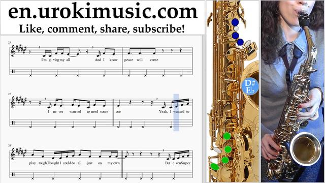 Saxophone lessons (Tenor) Sia - Helium Sheet Music Tutorial Part#2 um-i352 смотреть онлайн