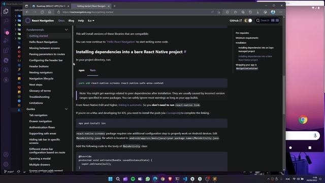 Aula 29 - Curso React Native + Typescript - Instalando Bibliotecas React Navigation V6 смотреть онлайн