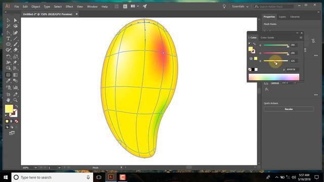 How to Design Mango Vector Shape in Adobe Illustrator CC 2018 смотреть онлайн