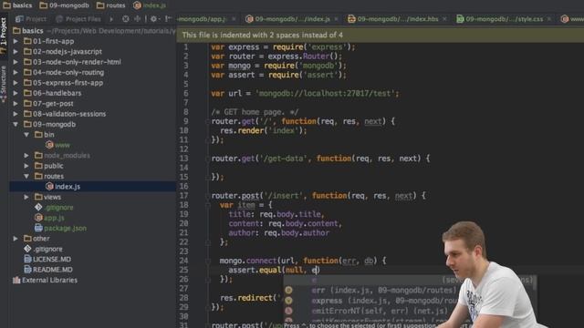 Node.js + Express - Tutorial - Insert and Get Data with MongoDB смотреть онлайн