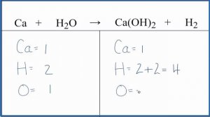 Balancing the Equation Ca + H2O = Ca(OH)2 + H2 (and Type of Reaction)