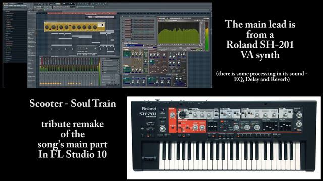 Scooter - Soul Train (tribute remake with FL Studio 10 & Roland SH-201 synth) смотреть онлайн