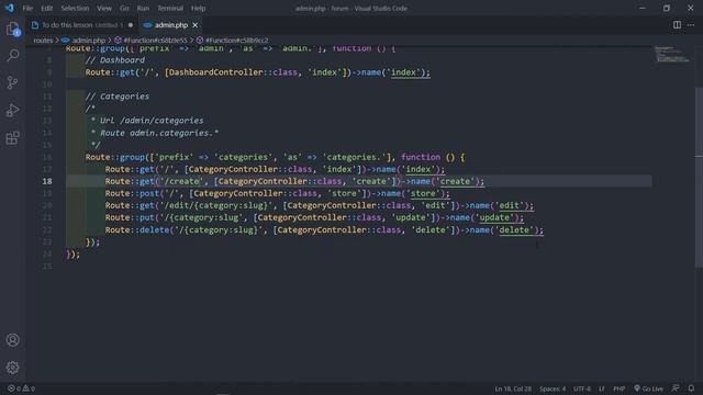 Create a forum with Laravel 8 | Category controller and routes | Part 9 смотреть онлайн