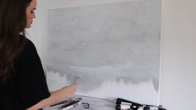 DIY OVERSIZED WALL ART || AFFORDABLE WALL PAINTING смотреть онлайн