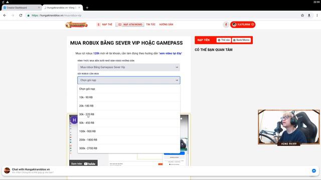 Hướng Dẫn Mua Và Rút Robux Bằng Game Pass Tại HungAkiraRoblox.vn