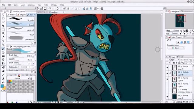 Undertale Speedpaint - Undyne смотреть онлайн