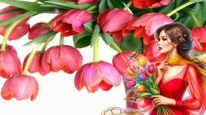 Футажи к 8 марту, тюльпаны ???цветы