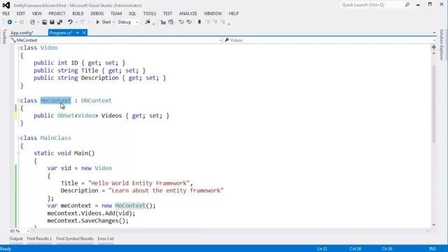 Entity Framework Connection String смотреть онлайн