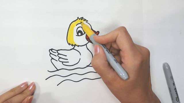 How to draw a duckling Как нарисовать утенка Bolalar uchun o'rdak rasmini chizish. 12 смотреть онлайн