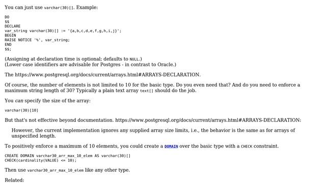 Creating a TYPE that is an Array within a Function (or a predefined Array TYPE) in PostgreSQL смотреть онлайн