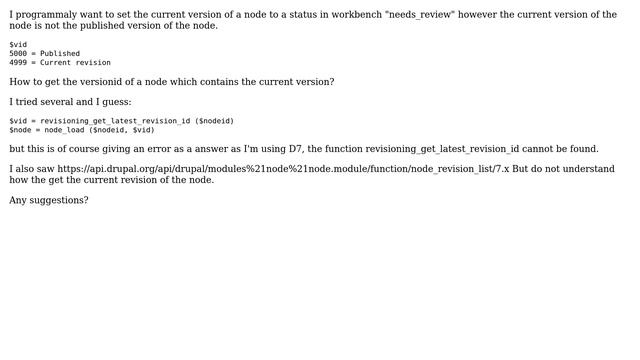 Drupal: How to get the current version of a node? смотреть онлайн