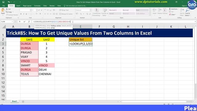 How To Get Unique Values From Two Columns In Excel || Excel Tips & Tricks || Paathshala смотреть онлайн