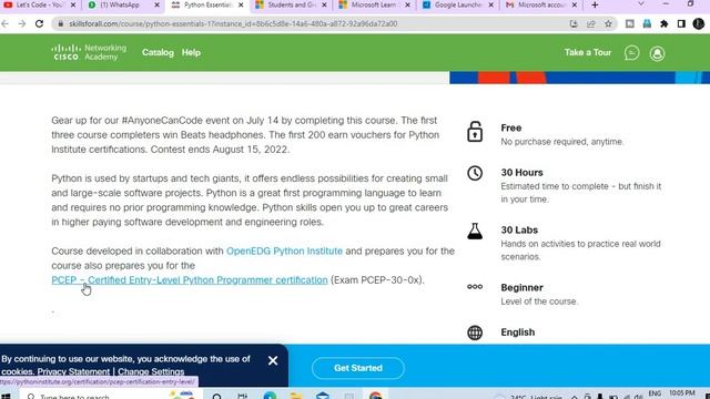 Cisco Free Course With Certificate | Programming Essentials Using Python | Python Certificate смотреть онлайн