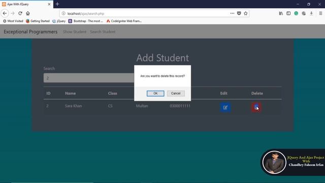 10 Search Record | JQuery Ajax complete course with Student registration project Hindi | Urdu смотреть онлайн
