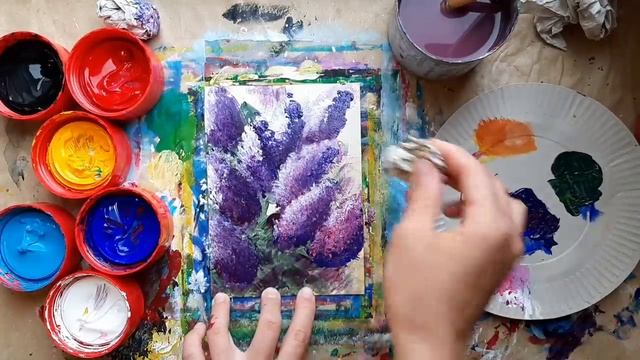 СИРЕНЬ |Акрил, салфетки |Рисуем просто✌ смотреть онлайн