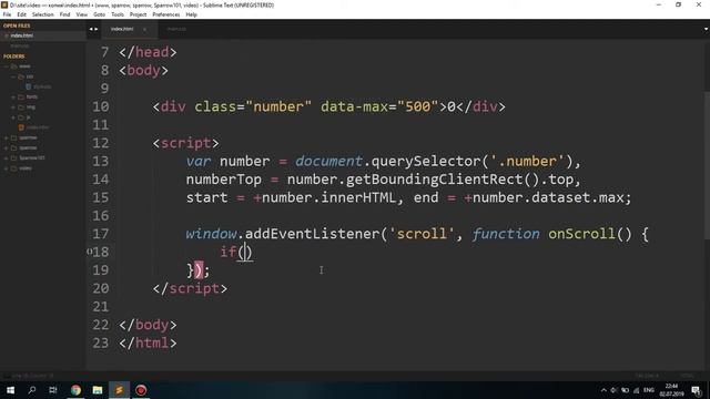 АНИМАЦИЯ ЦИФР ПРИ ПРОКРУТКЕ СТРАНИЦЫ HTML+CSS+JS смотреть онлайн