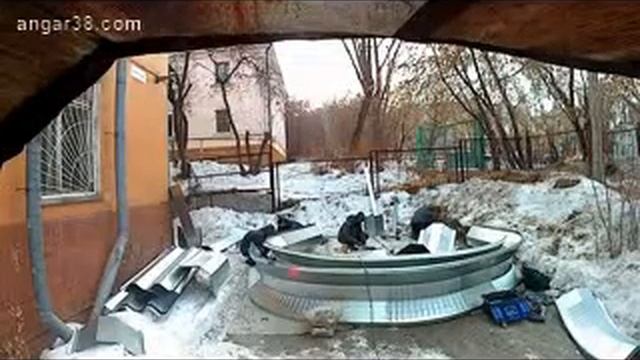 Сборно-разборный ангар. Промышленные здания. Разборные бытовки. Конструкции Бескаркасные ангары. смотреть онлайн