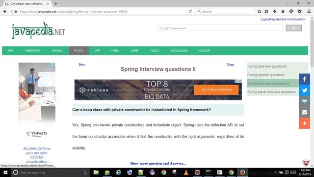 Can a bean class with private constructor be instantiated in Spring framework?
| javapedia.net смотреть онлайн