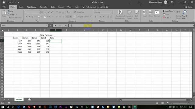 Sum Function in Excel |Microsoft Excel Tutorial | MS Excel Formulas | Features of MS Excel [Bangla смотреть онлайн
