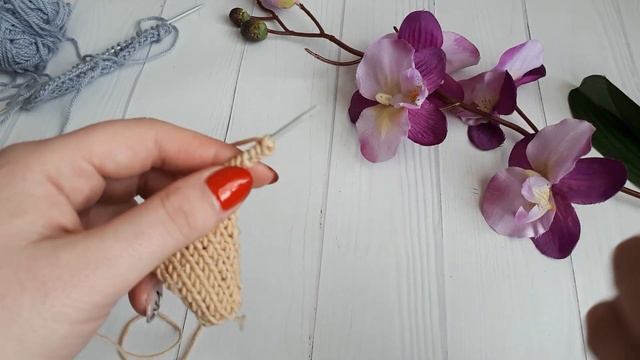 Прибавление нескольких петель спицами / Как прибавить 2 и более петель по краю смотреть онлайн