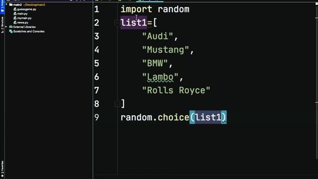 How to import random things from a list in python. смотреть онлайн