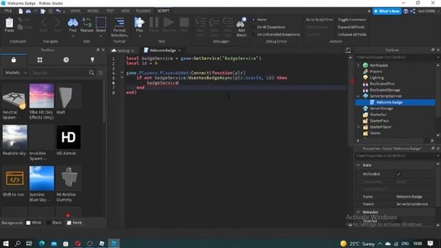 How To Make A Welcome Badge (Script In Desc) | Roblox Studio смотреть онлайн