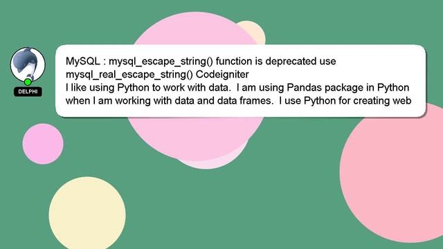 MySQL : mysql_escape_string() function is deprecated use mysql_real_escape_string() Codeigniter смотреть онлайн