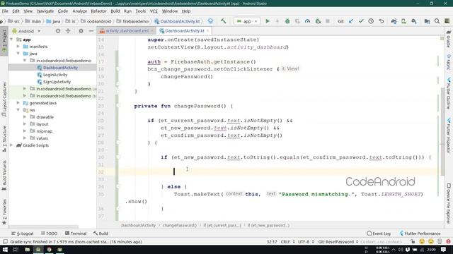 #3 - Change user password in Firebase Authentication in Android using Android Studio - Kotlin смотреть онлайн