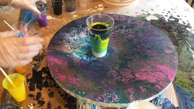 Простой способ заливки Акрила на холст в технике Fluid art. Жидкий акрил, заливка смотреть онлайн