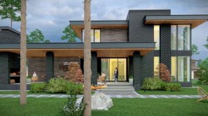 Двухэтажный дом в стиле современных прерий